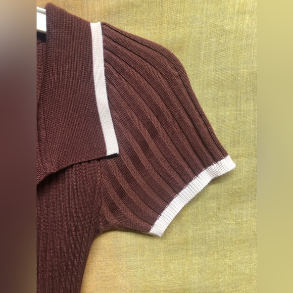 All the way down button polo dress with accent stripes - Picture 3 of 7